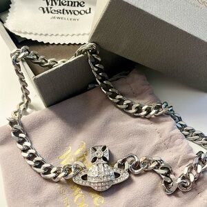 Vivienne Westwood Silver Tone Orb Choker